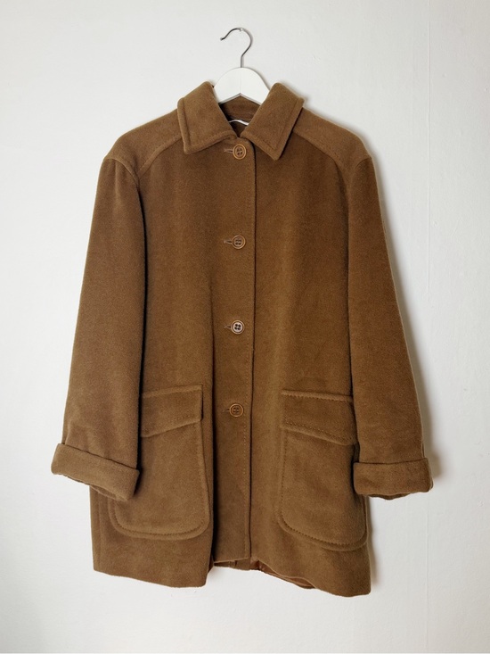 MaxMara Jackets & Blazers - Max Mara Vintage 90s Camel Wool Cashmere Short Coat  - White Tag Made in Italy